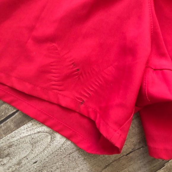 Nike Red Black Stripe Dri Fit Girls Soccer Shorts - Picture 8 of 8